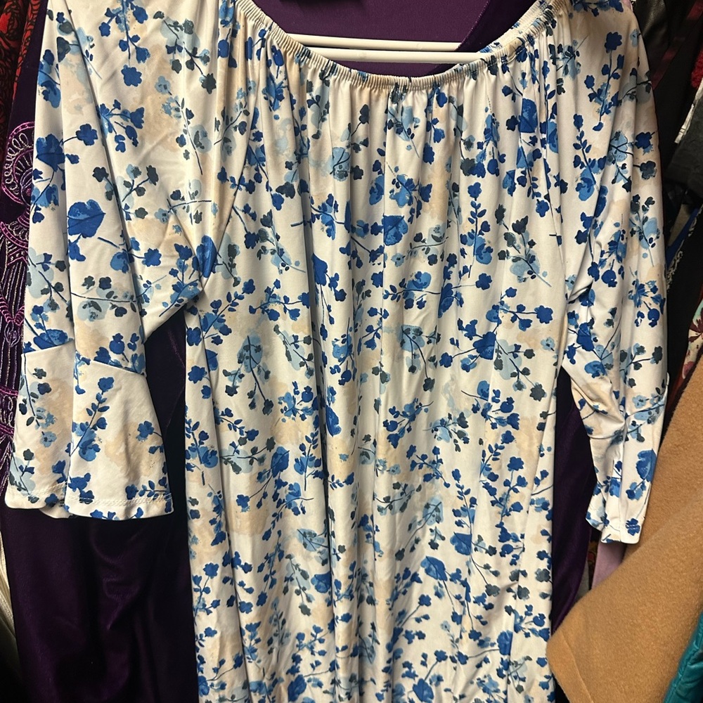West Loop Blue and White Floral Dress
